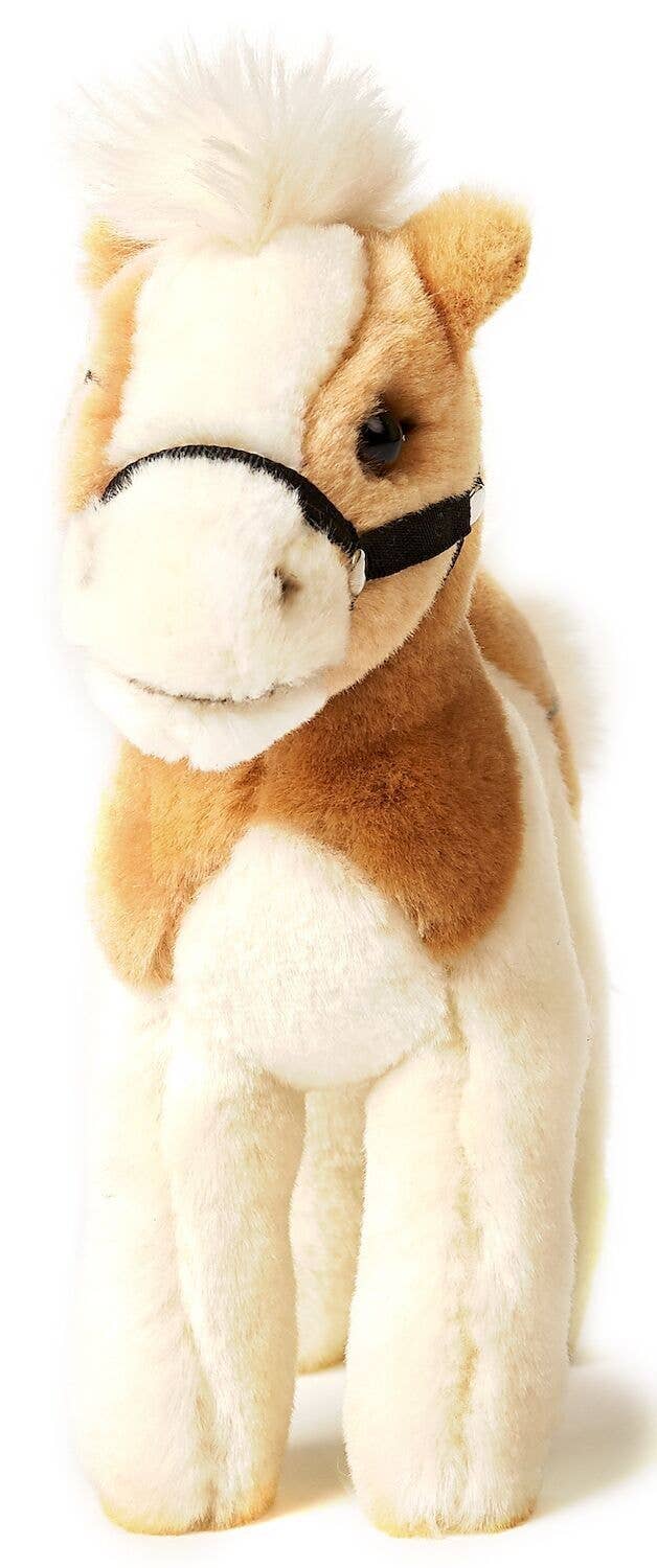Beige standing horse plush - white, no saddle