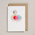 Greeting Card with Patch - Rainbow Swan