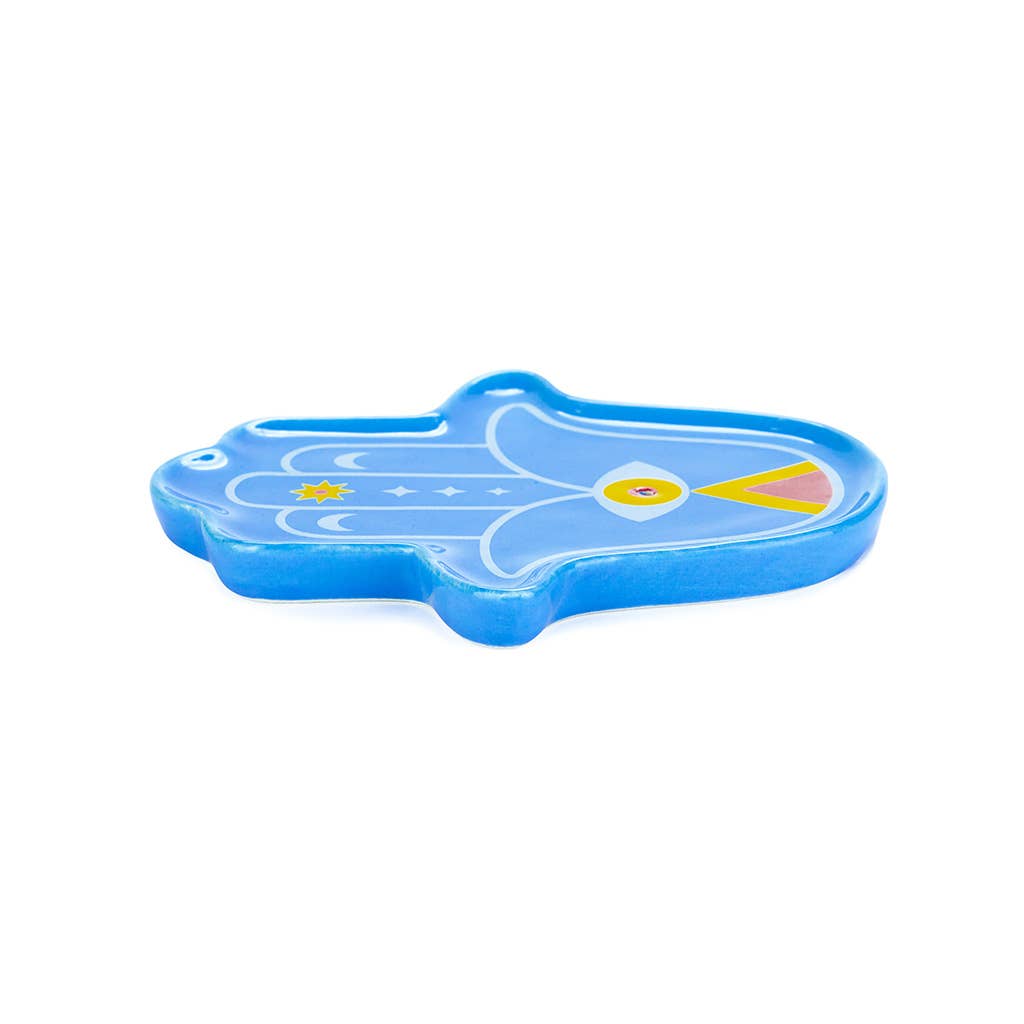 Lucky Hand blue incense holder