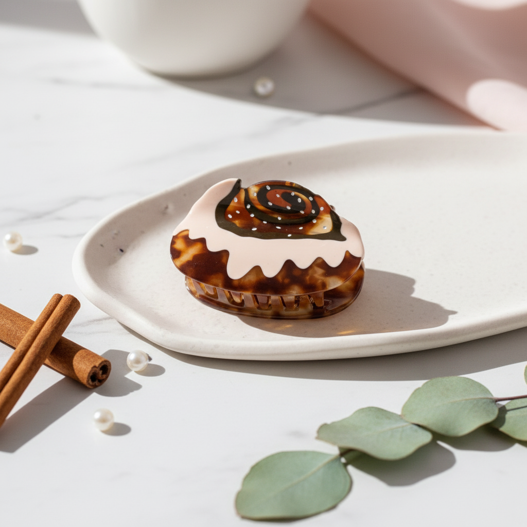 Swedish Cinnamon Roll Hair Clip