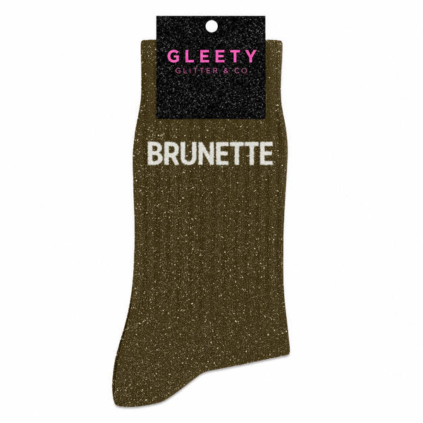 Chaussettes à Paillettes Brunette Kaki – Gleety