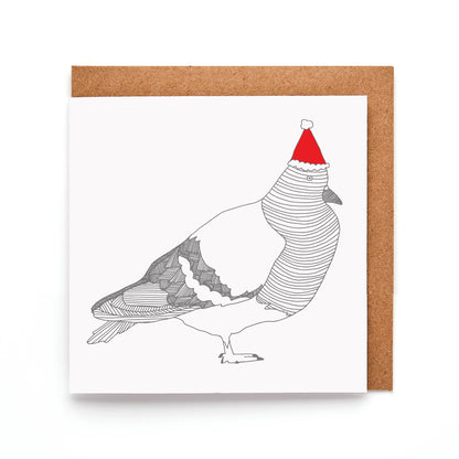 Carte de vœux Pigeon de Noël