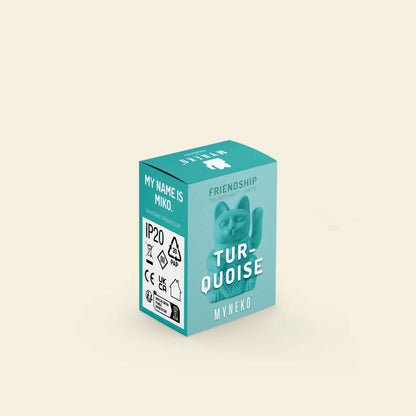 Mini Chat Chanceux Solaire Turquoise « Miko »
