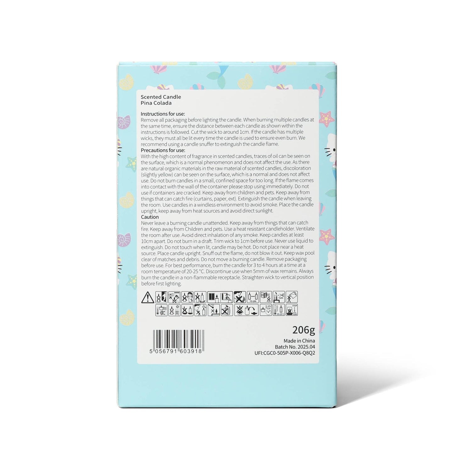 Summer-themed candle with 3D silicone lid, Piña Colada scent