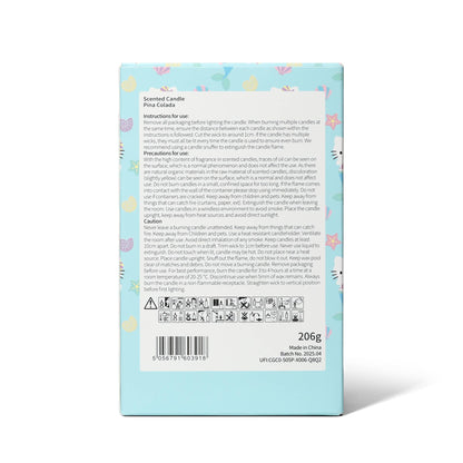 Summer-themed candle with 3D silicone lid, Piña Colada scent