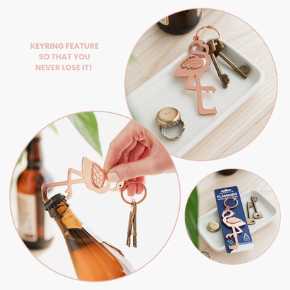 Flamingo flesopener sleutelhanger