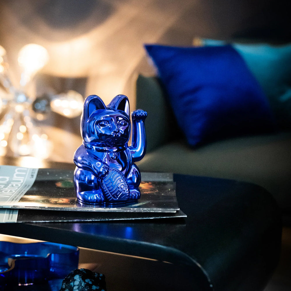 Shiny Blue Lucky Cat - Cosmic Earth Edition