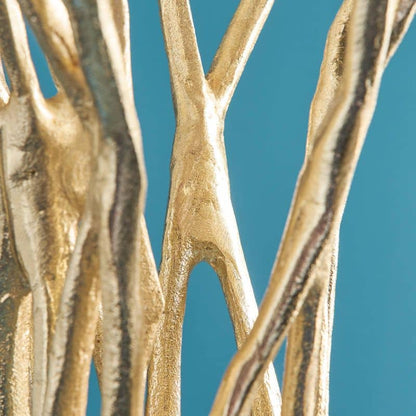 Roots kandelaar, goudkleurig aluminium, 25 x 22 x 63,5 cm