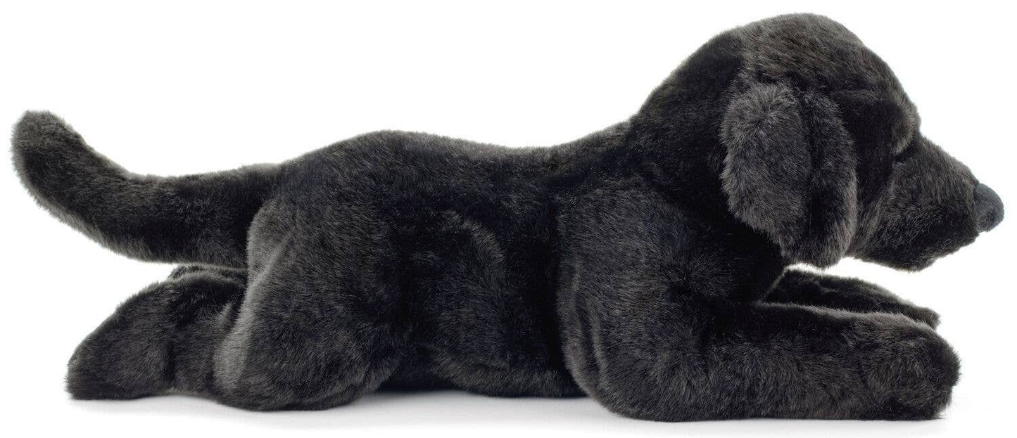 Peluche labrador noir couché Uni Toys
