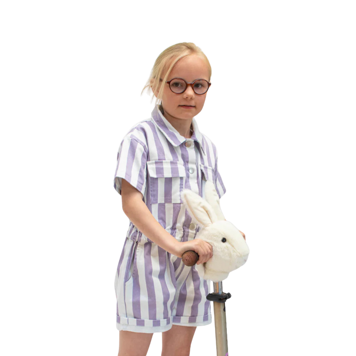 White bunny head accessory for kids' bike or scooter