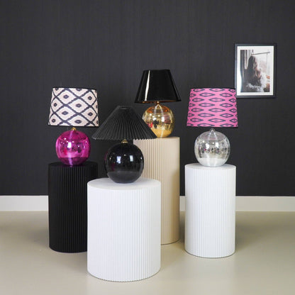 Lampe - Boule à facettes - Verre - Rose - 20x20x20cm