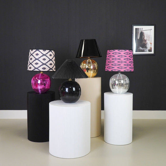 Lamp - Discobal - Glas - Roze - 20x20x20cm