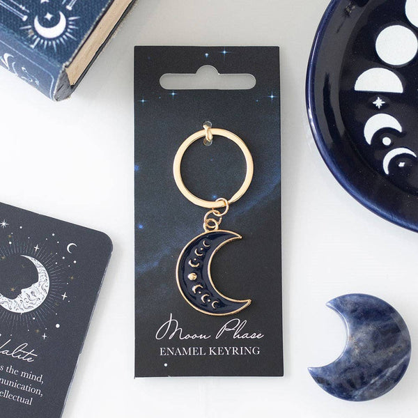 Porte-clés Croissant de Lune - Phase de Lune Bleue