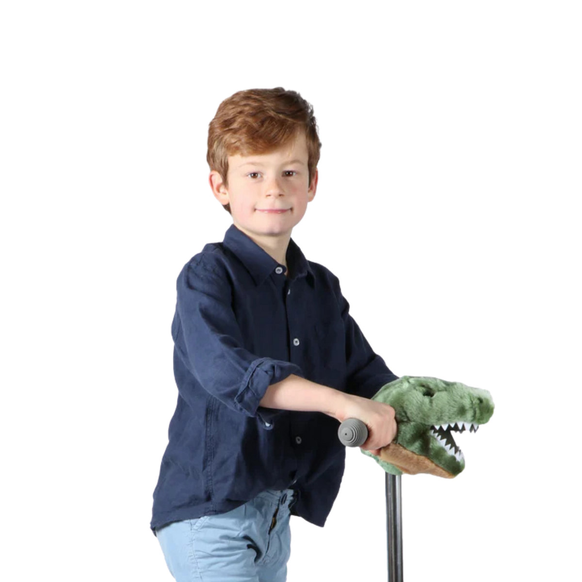 T-Rex head accessory for kids' bike or scooter