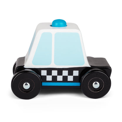 VOITURE DE POLICE SONORE ET JOUABLE EN BOIS