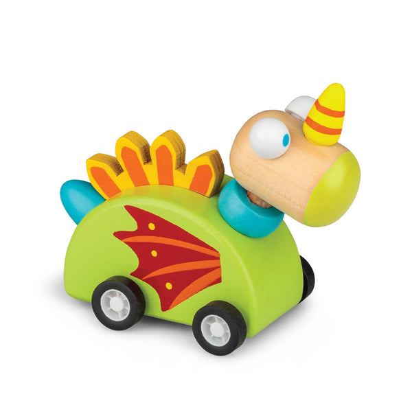 WOODEN PULL-ALONG UNICORN AND DRAGON