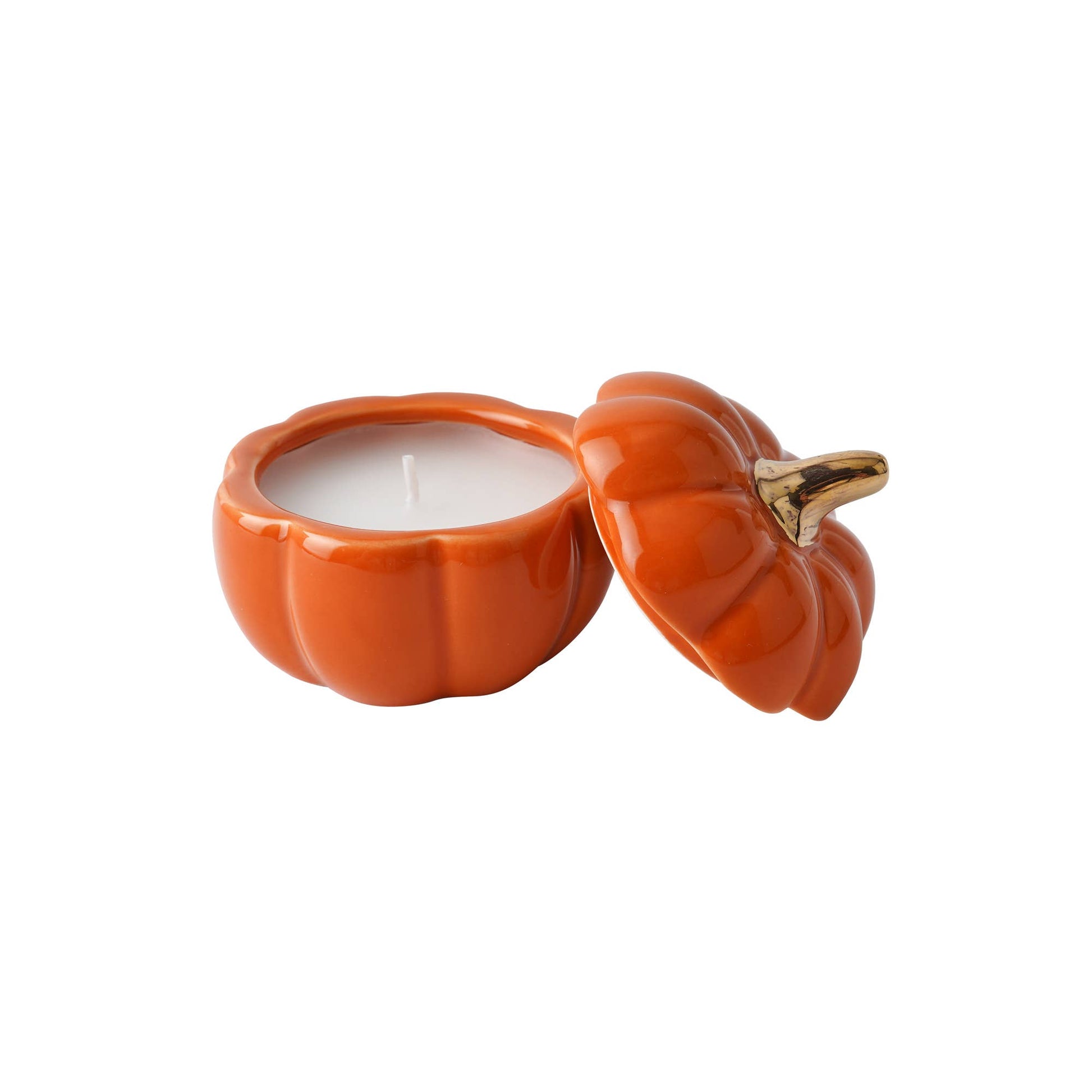 Hug Season Orange Pumpkin Ceramic Candle Holder