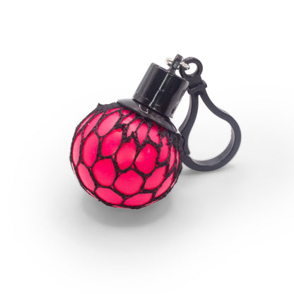 BLACK AND NEON MESHBALL KEYCHAIN