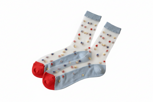Chaussettes transparentes Fleurs