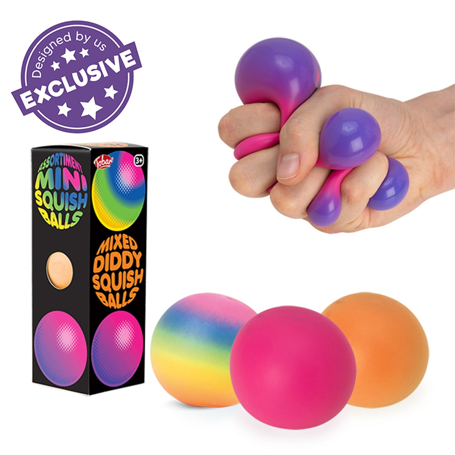 Scrunchems Diddy Mixed Squish Balls - 3 Pack