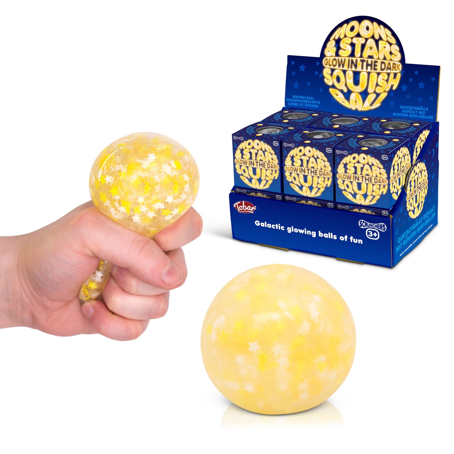 SCRUNCHEMS LUNES ET ÉTOILES BRILLENT DANS LE NOIR SQUISH BALL