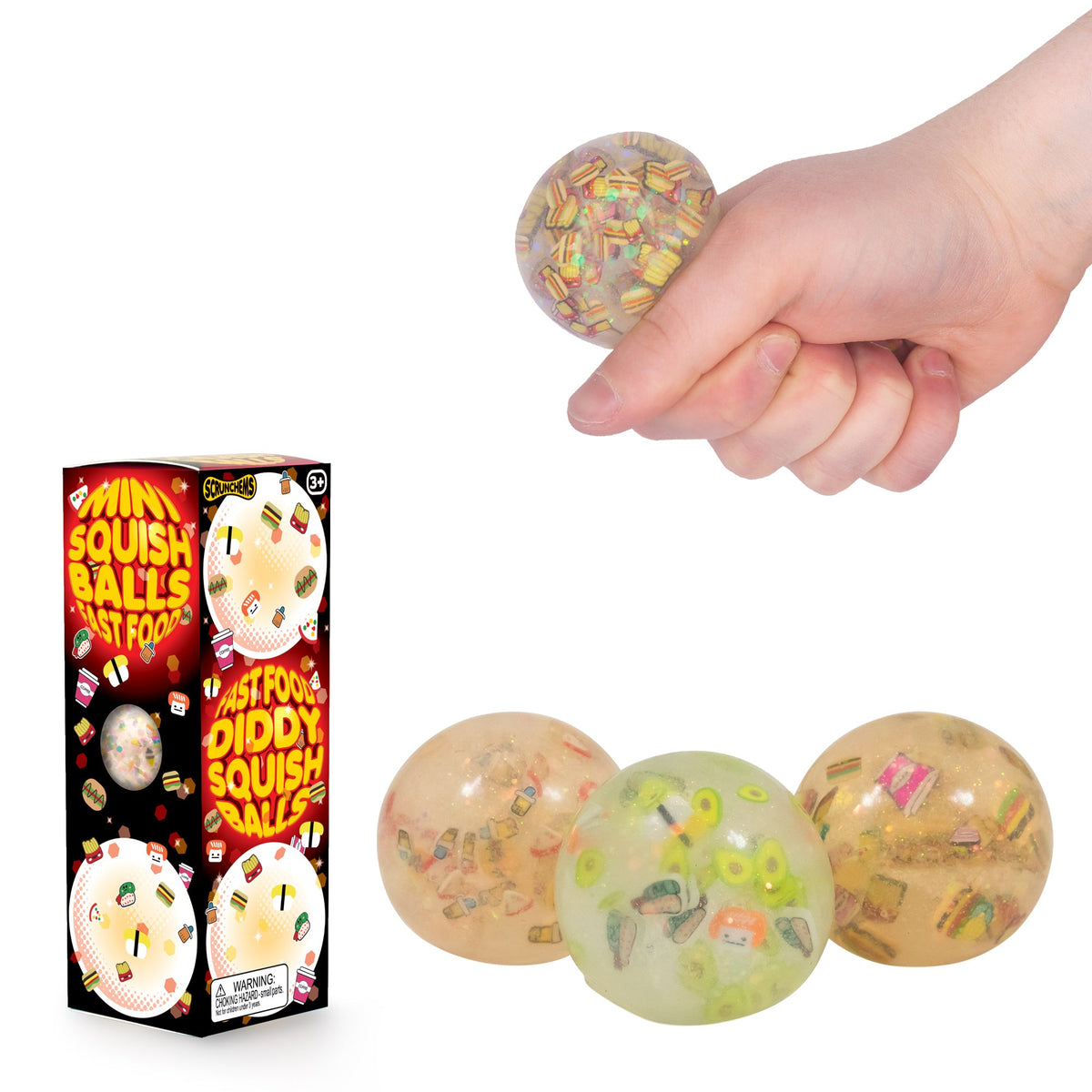 DIDDY FAST FOOD SCRUNCHEMS Squishy Balls - 3 Pack