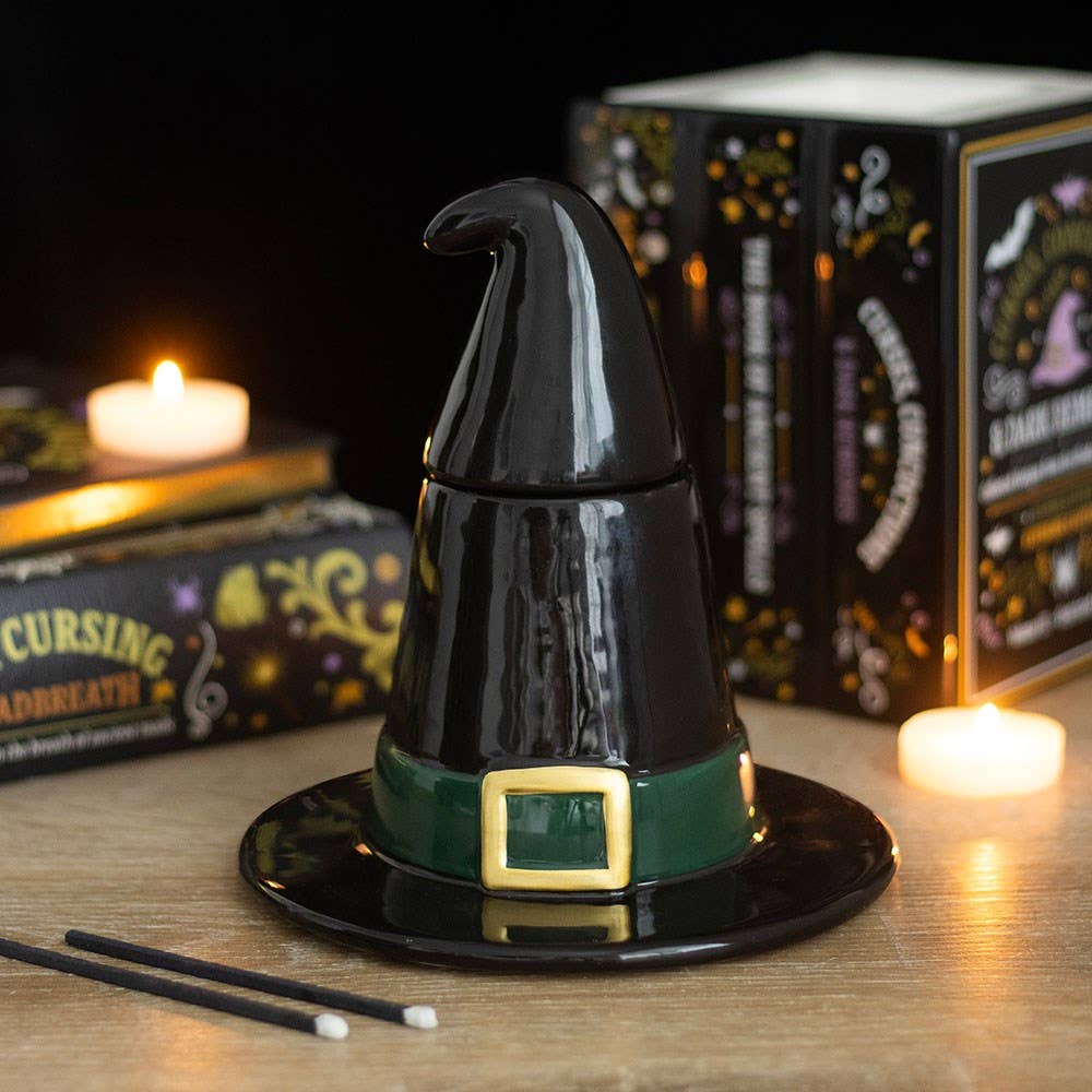 Black witch's hat incense burner for Halloween