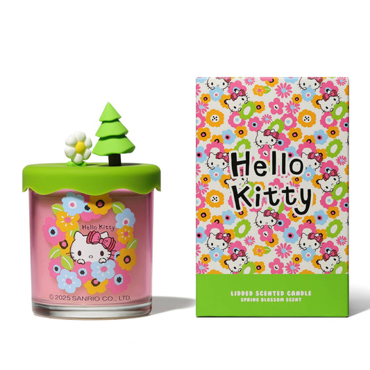 Hello Kitty Seasons geurkaars, Lentebloem, 3D-deksel