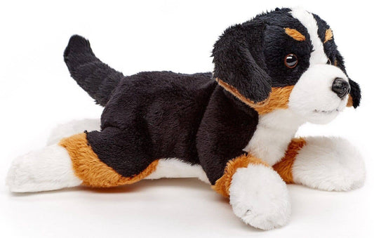 Peluche bouvier bernois allongé