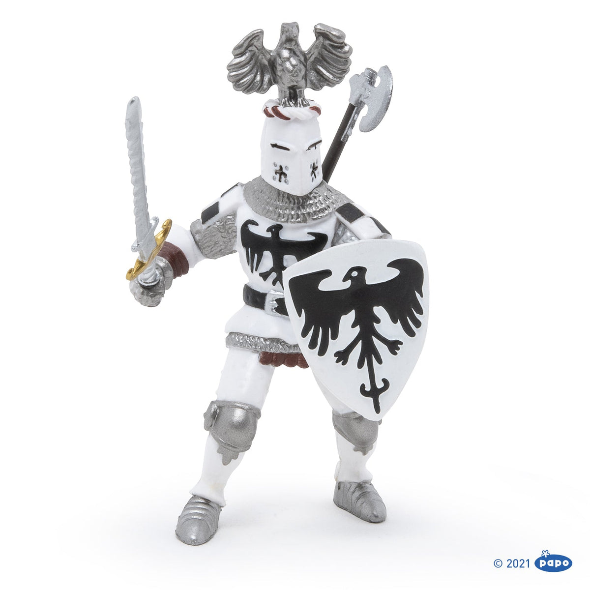 White Knight figurine with crest