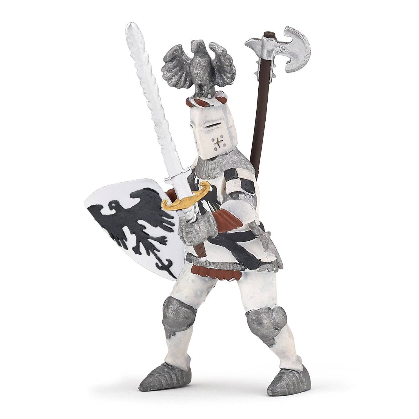 White Knight figurine with crest