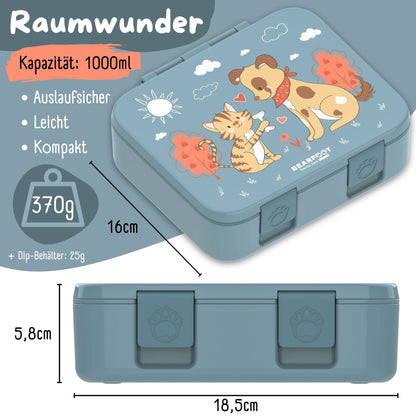 Lunch box with compartments, lightweight & leak-proof - Dog & Cat