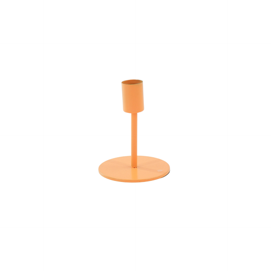 Candlestick - Basic - Metal - Neon Orange - 8x8x10cm