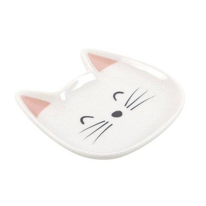 White Cat Face Trinket Dish