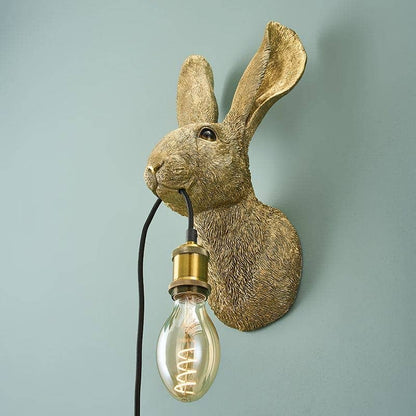 Hasi wandlamp, goudkleurig polyurethaanhars, 22 x 19 x 46 cm