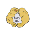 Grote arm gele eend speld "Duck You"