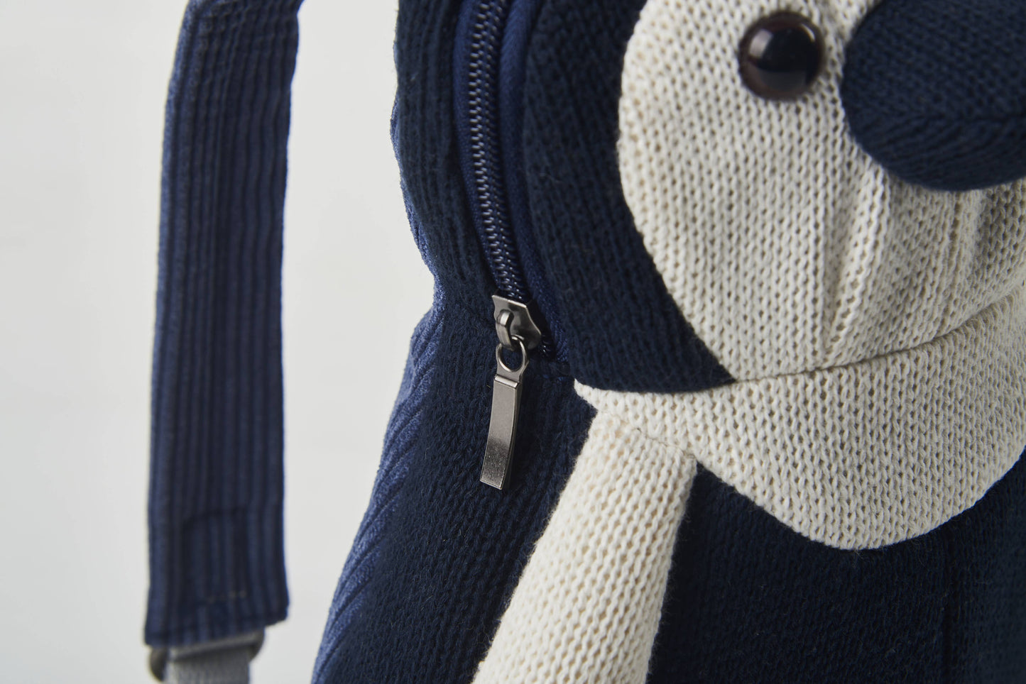 Crochet Penguin Backpack – Blue and White