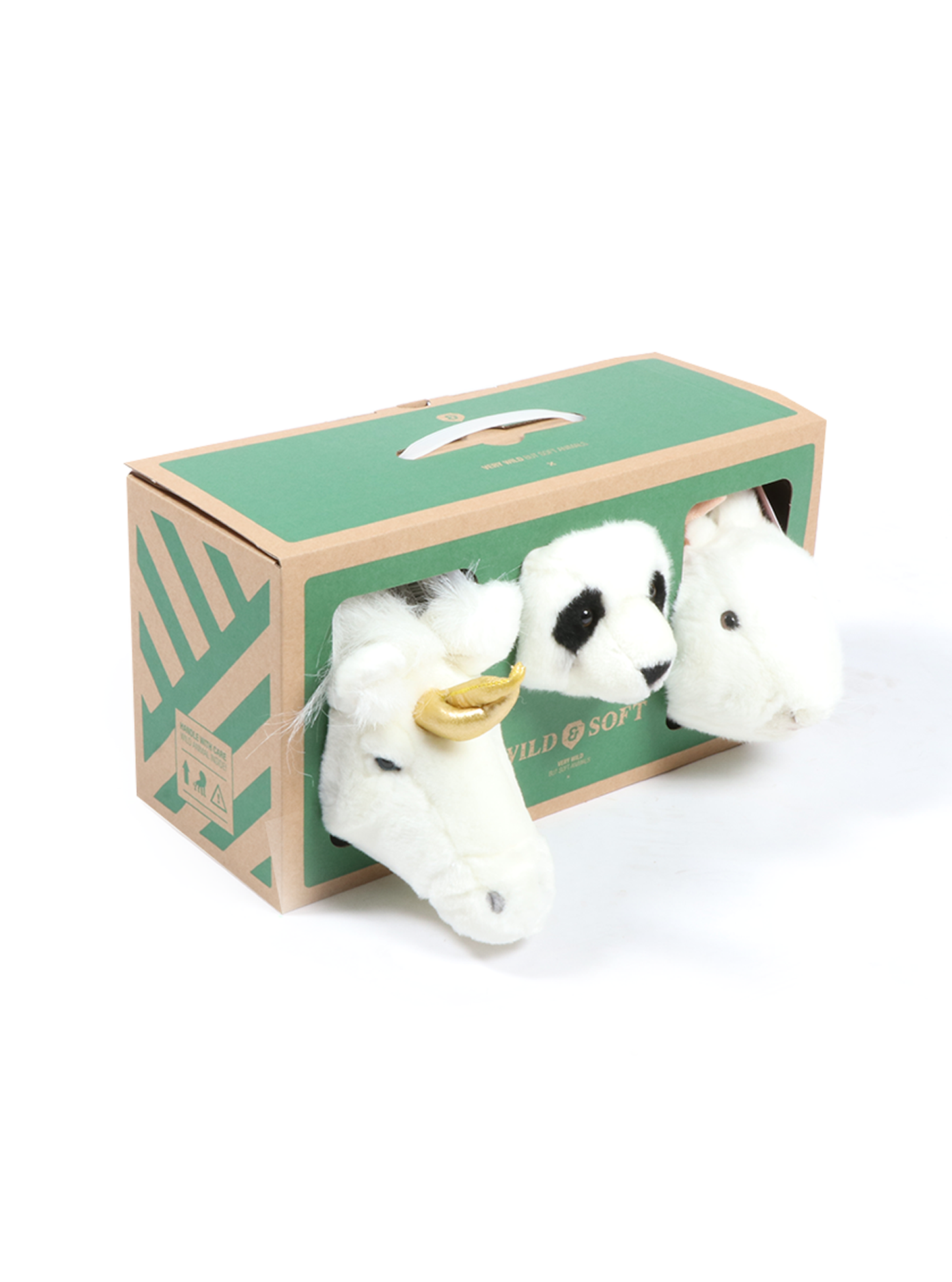 Mini Décoration Murale Peluche Têtes d'Animaux : Coffret