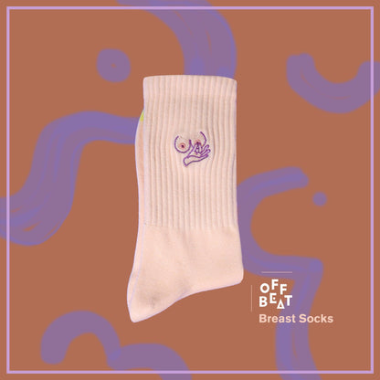 Embroidered Boob Socks