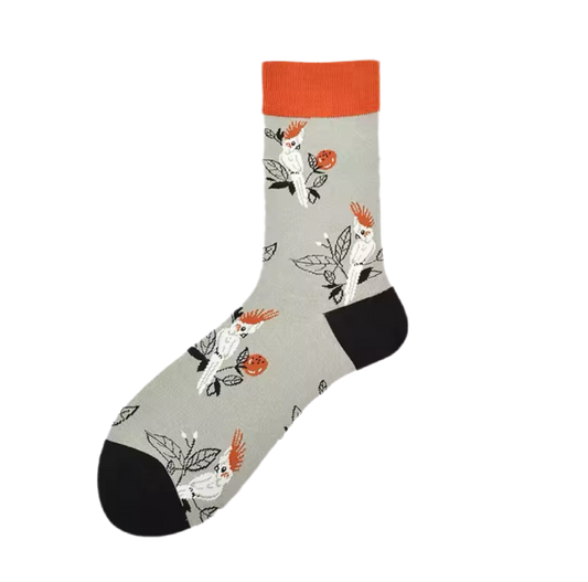 chaussettes grises cacatoes mrcol