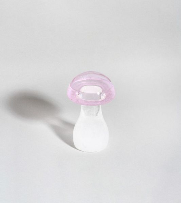 Mushroom storm glass - pastel pink