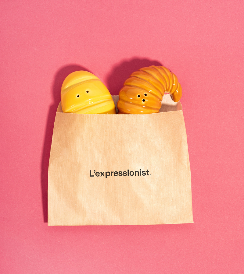 Baguette and croissant salt and pepper shakers