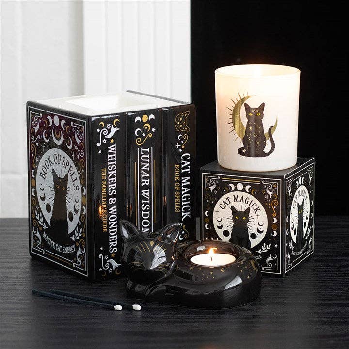 Black Cat Spell Book Tart and Oil Burner