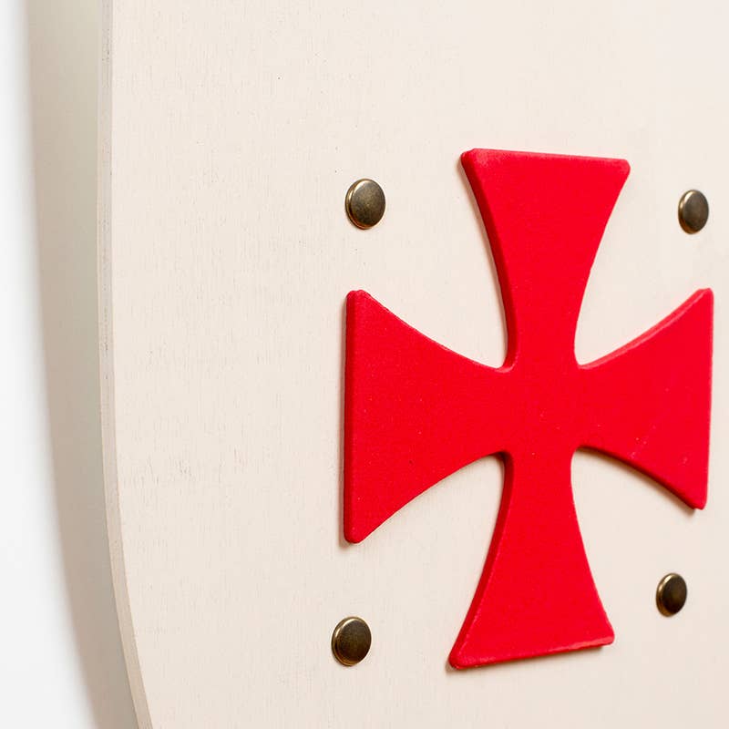 Historical White Shield with Templar Cross
