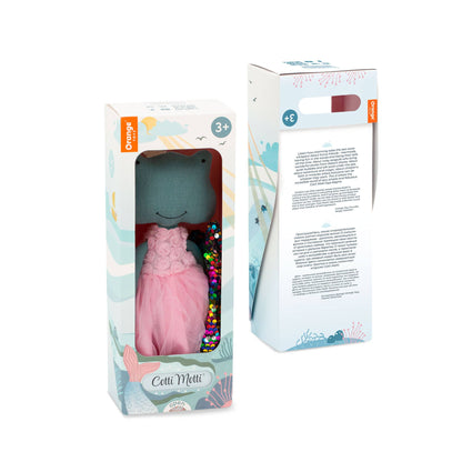 Peluche Fiona La Rana : Ensemble vêtement et queue de sirène - 29 cm