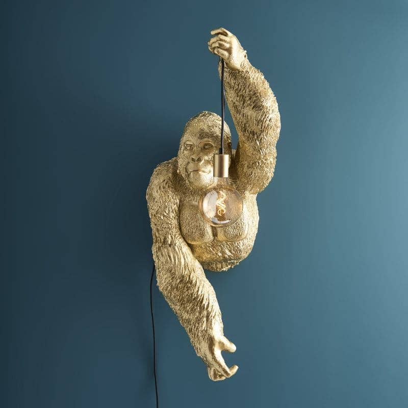 Gorilla Jungle Jack Gold Wall Sconce