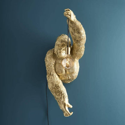 Gorilla Jungle Jack Gold Wall Sconce