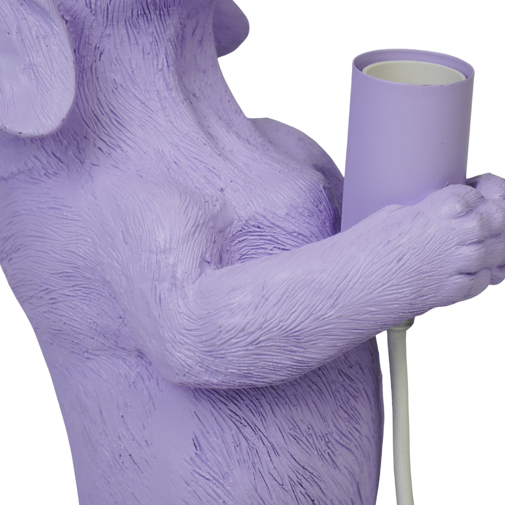 Tafellamp - Teckellamp - Polyhars - Lila - E14 - 10x15x38cm