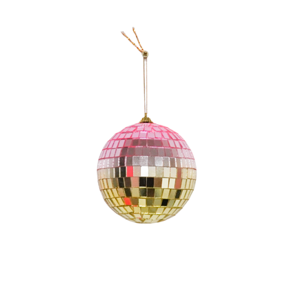 Boule de Noël Disco Rose/or - 15cm