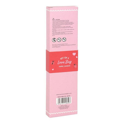 Set of 3 ladybug-print cone candles for Valentine's Day